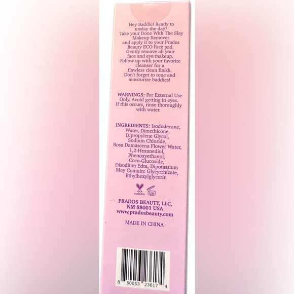NIB PRADOS BEAUTY Done With The Slay Makeup Remover 3.72 fl. Oz - Picture 3 of 7